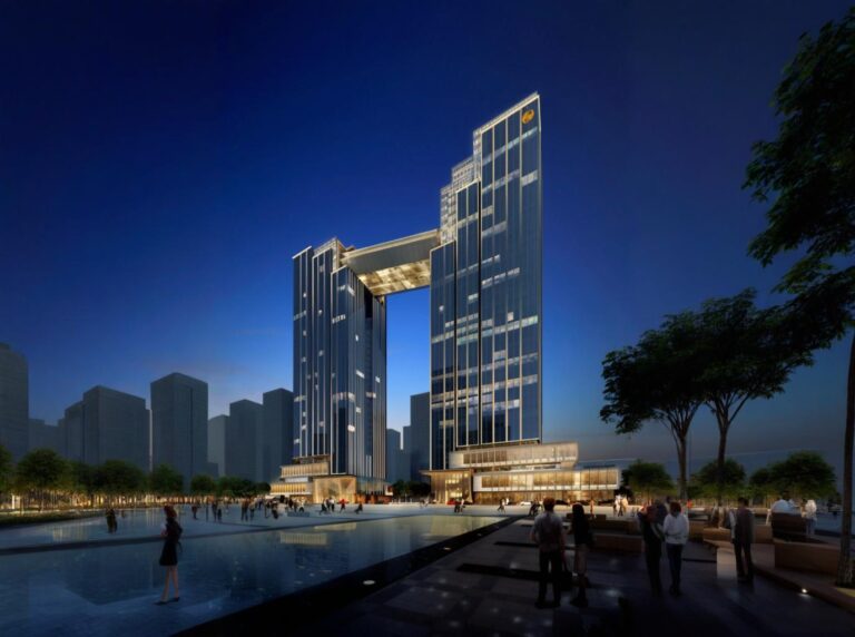 Huabang International Financial Center Architectural facade lighting
